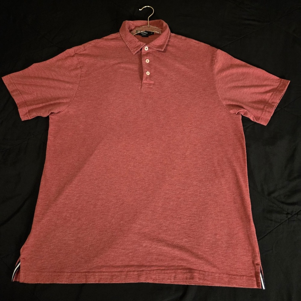 Cremieux Shirt Mens Large Red Classics Short Sleeve Polo‎ Jersey Blend Casual